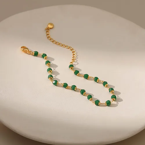 Miniatura 52 de Delicadas pulseras de oro para mujer, chapado en oro 18, ajustable, mal de ojo, mariposa, cuentas, perla, corazón, turquesa, hecha a mano para mujer
