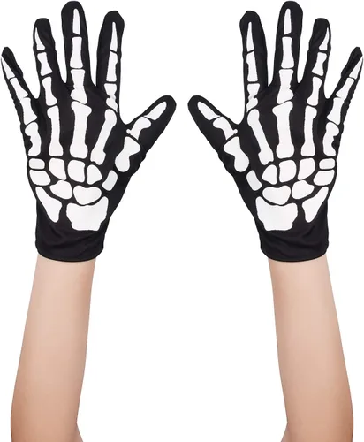 Miniatura 3 de Accesorios de Halloween, guantes de esqueleto de dedo completo