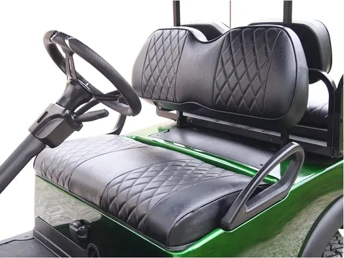 Miniatura 12 de Huskey Parts Company 2 piezas de fundas de asiento para carrito de golf marrón con costura en diamante para Club Car DS 2000.5-2013, vinilo de grado