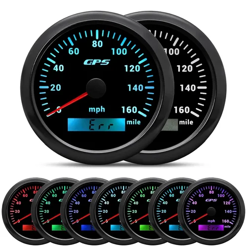 Miniatura 11 de ARTILAURA Velocímetro GPS para embarcaciones de 85 mm 3-3/8" 7 Color 80 MPH, impermeable, 9-32 V para marino, automóvil, motocicleta, camión (blanco)