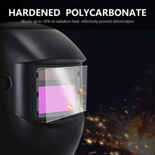 Miniatura 7 de Lente de cubierta de casco de soldadura de 4.5 x 5.25 pulgadas, 10 fundas de lente transparentes de repuesto para casco de soldadura