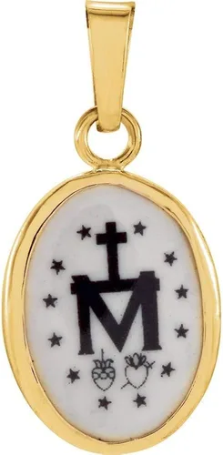 Miniatura 2 de Medalla milagrosa de porcelana pintada a mano ovalada
