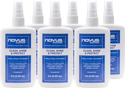 Producto para limpieza y brillo de plástico NOVUS PC-10 - 8 onzas, Paquete de 6, Transparente