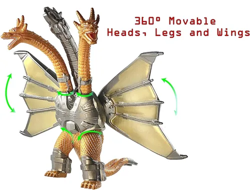 Miniatura 2 de TwCare Godzilla vs. Mecha King Ghidorah, serie de películas 2021 Articulaciones móviles Rey de los monstruos Figuras de acción regalo de cumpleaños