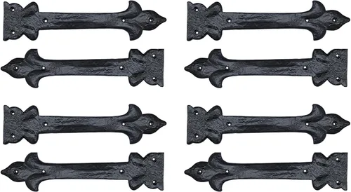 Miniatura 21 de Adonai Hardware Adonijah Bisagra falsa de aluminio para montaje frontal (6.5" x 12 Pack, Negro mate) para puertas de granero, puertas, armarios