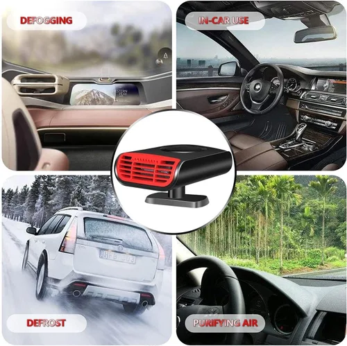 Miniatura 5 de Calentador de Coche, Calentador de Coche Portátil de 12V 150W que se Conecta al Encendedor de Cigarrillos, Calefacción Rápida 2 en 1 Descongelador