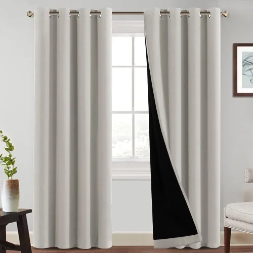 Miniatura 13 de PrinceDeco Paneles de cortina 100 % opacas de 108 pulgadas de largo, completamente opacos, tratamiento de ventana, cortinas forradas con aislamiento
