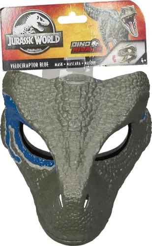Miniatura 5 de Mattel Jurassic World Dominion Velociraptor Blue Máscara de Dinosaurio, Juguete de Interpretación de Roles Inspirado en la Película con Mandíbula