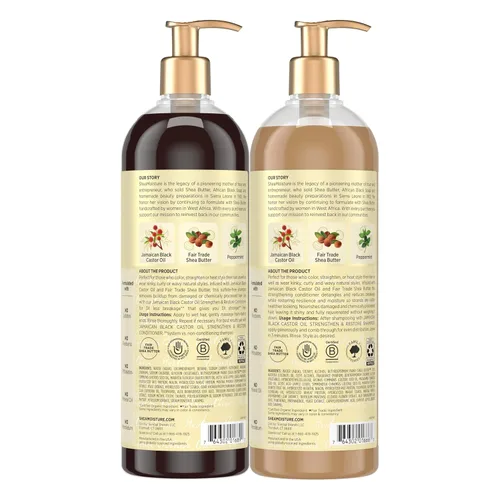 Miniatura 2 de SheaMoisture Strengthen & Restore Champú y acondicionador Paquete de 2 unidades de aceite de ricino negro jamaicano para limpiar y nutrir el cabello