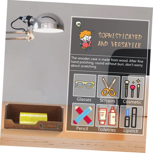 Miniatura 8 de Caja organizadora de joyas de madera clásica Washi Tape Holder 2pc Estuche de almacenamiento de escritorio