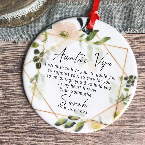 Miniatura 7 de Recuerdos personalizados de adorno de Navidad para bebé, regalos de bebé que llegan, adornos de cerámica para árbol de Navidad, adornos de primera