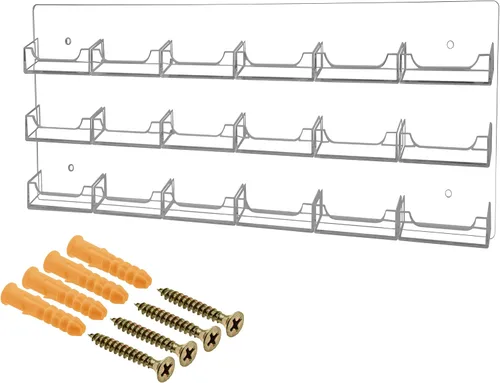Miniatura 15 de Marketing Holders Tarjetero Horizontal Montaje en Pared Multi 15 Bolsillo Premium Acrílico Transparente Claro