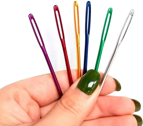 Miniatura 4 de UOOU Aguja de Hilo, 15 PCS Aguja Curvada Juego de Agujas de Tapicería Agujas de Lana Agujas de Ojo Grande Agujas de Coser Agujas de Tejer con Caja