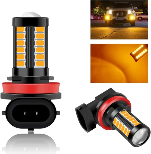 Miniatura 9 de Bombillas LED antiniebla H8 H11 de repuesto para automóviles súper brillantes 6000 K rosa 5730 33SMD para luces de circulación diurna DRL 12 V-2