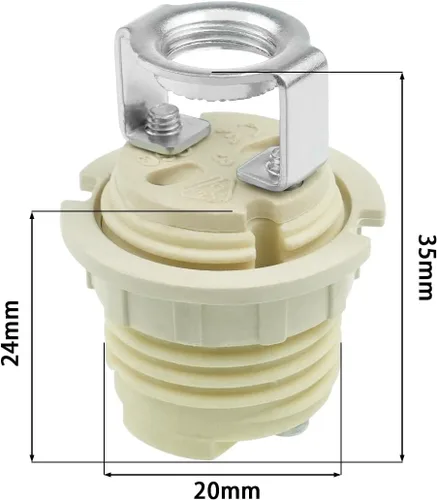 Miniatura 4 de Soporte de lámpara de cerámica G9 con soporte, dientes internos M10, anillo exterior, tornillos de montaje, LED, CFL, compatible con halógenos