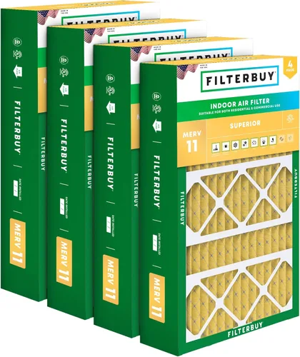 Miniatura 19 de Filterbuy Filtro de aire MERV 11 de 10 x 17 x 2 pulgadas Defensa Superior contra Mascotas y Alergias (paquete de 4), filtros exteriores plisados