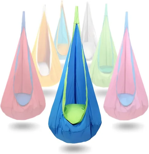 Asiento de columpio para niños, silla hamaca colgante para interiores y exteriores para niños, suave y segura con alta capacidad de peso, fácil