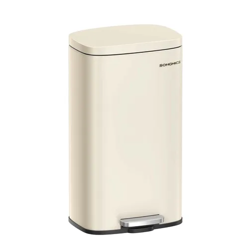 Miniatura 14 de SONGMICS Bote de basura de 13 galones (50 litros), cubo de basura de cocina de acero inoxidable, cubo de basura para reciclaje o basura, cierre Azul