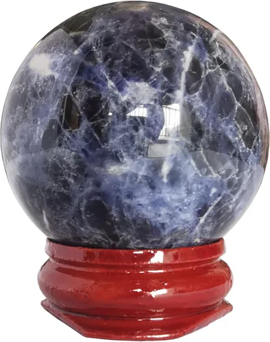 Miniatura 13 de Escultura de esfera de adivinación de cristal curativo de labradorita negra de 1.575 pulgadas, bola de piedras preciosas, colección decorativa