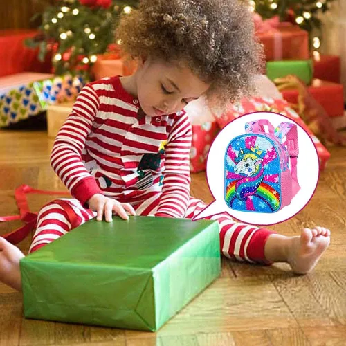 Miniatura 16 de gxtvo Mochila para niños pequeños, correa de seguridad de 9.5 pulgadas para niños y niñas, unicornio, mariposa, sirena, dinosaurio