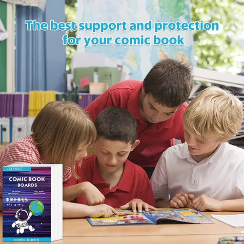 Miniatura 6 de YSCare 200 tableros de cómics, tableros de cómics de tamaño actual, tablero de respaldo sin ácidos, tablero grueso y duradero para archivos