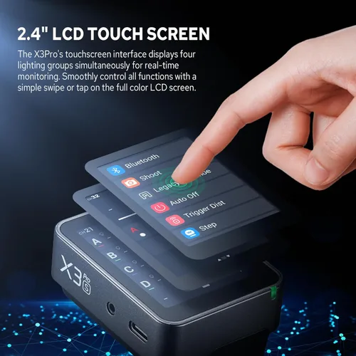 Miniatura 3 de Godox Disparador de flash X3 Pro S X3Pro-S para Sony, pantalla táctil de 2.4 pulgadas, 1/8000s HSS TTL TCM, carga USB-C, duración de la batería