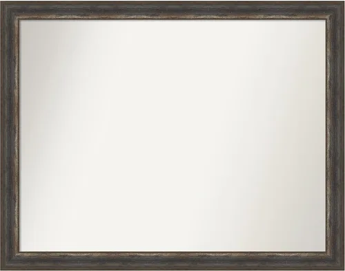 Miniatura 390 de Amanti Art Espejo de baño marrón para sobre el fregadero, 25 x 25 pulgadas, hecho a medida, espejo de tocador cuadrado marrón medio, marco de madera