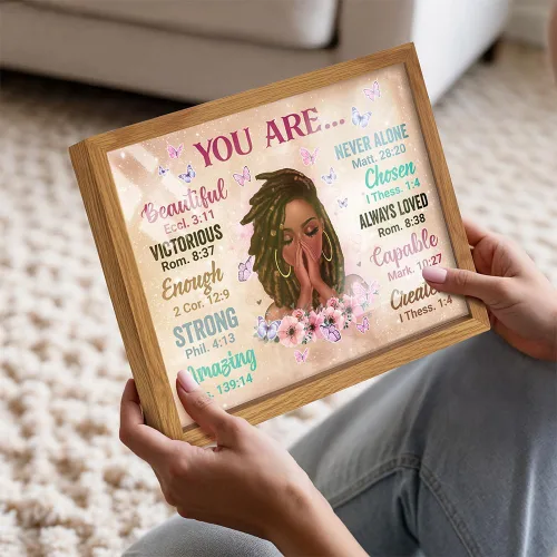 Miniatura 3 de Arte de Pared Afroamericano ENMARCADO - Regalos Cristianos para Mujeres, Mujeres Afroamericanas - Arte Negro de Inspiración - Escritura Espiritual
