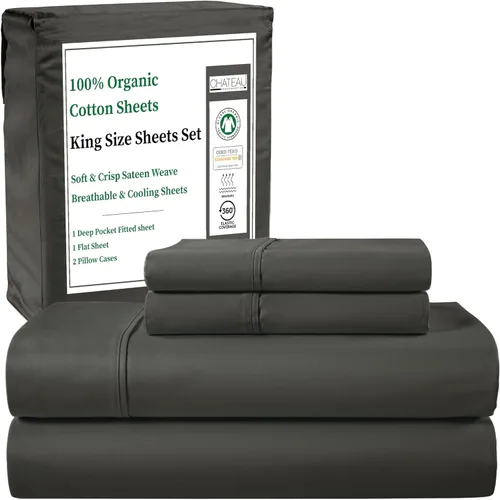 Miniatura 18 de Sábanas Twin XL 100% Algodón Para Cama Twin, Juegos de Sábanas Bajeras y Fundas de Almohada Totalmente Elásticas, Resistentes a la Decoloración