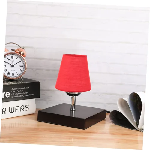 Miniatura 9 de Housoutil Pantalla de tela rústica, lámpara de mesa rústica, mini clips, lámpara de papel, pantalla de lámpara, pantallas con clip en tambor, Rojo