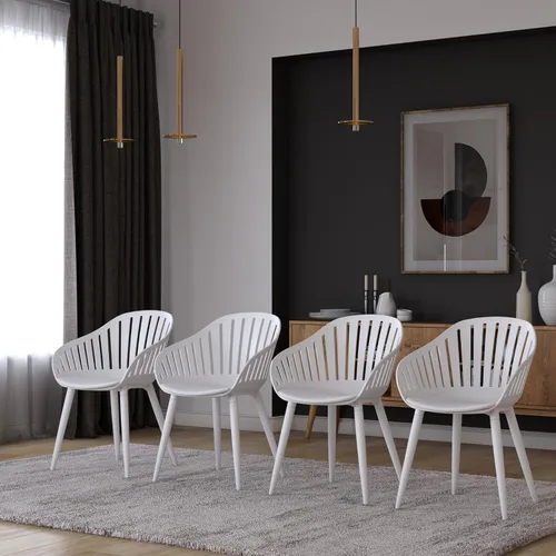 Miniatura 6 de Midtown Concept Vichy - Juego de mesa rectangular para patio, 9 piezas, madera de eucalipto, ideal para interiores, color marrón