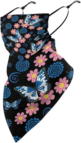 Miniatura 22 de Bufanda de protección solar UV, bufanda triangular reutilizable con lazo para las orejas