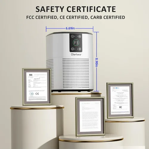 Miniatura 8 de Purificadores de aire para dormitorio y hogar de hasta 1350 pies cuadrados, Oterbear limpiador de aire para habitación con filtro HEPA H13 verdadero