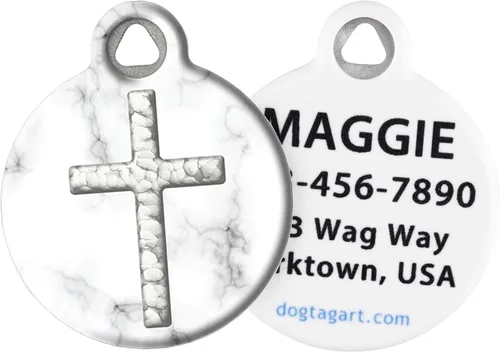 Miniatura 2 de Etiqueta de identificación religiosa personalizada para mascotas para perros y gatos, etiqueta para perro personalizada con información