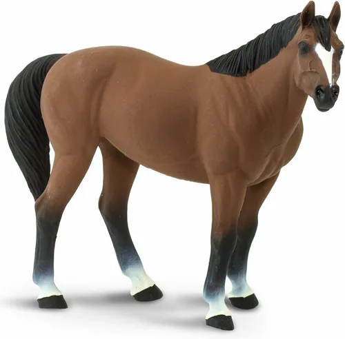 Safari Ltd. American Quarter Horse Gelding Figurine - Figura de modelo realista de 5 pulgadas, juguete educativo para niños, niñas y niños a partir