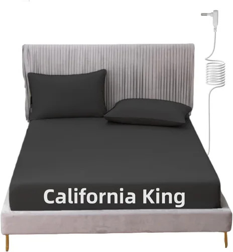 Miniatura 43 de Grounding - Sábana de cama tamaño King con cordón de 15 pies, 90% algodón orgánico + 10% fibra plateada, sábanas conductivas para un mejor sueño