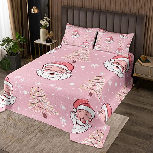 Miniatura 7 de Juego de edredón ligero con temática navideña para niños y adolescentes, colcha de gnomos de Navidad, funda de cama de Papá Noel, juego de ropa