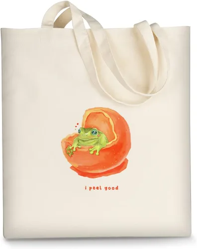 Miniatura 19 de Bolsa de lona AUSVKAI estética para mujer, lindas bolsas de tela reutilizables de algodón para compras, playa, comestibles