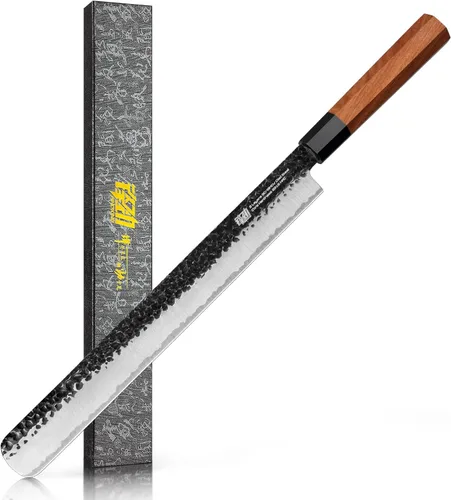 Miniatura 9 de FINDKING Dynasty Series - Cuchillo de chef japonés, cuchillo de cocina profesional, hoja de acero de alto carbono 9Cr18MoV, mango octogonal