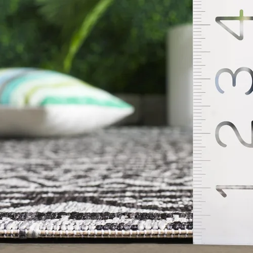 Miniatura 45 de SAFAVIEH Alfombra lavable para exteriores, colección Courtyard - Pasillo de 2.3 x 8 pies, color beige claro y marrón claro, no desprende pelusa