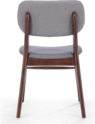 Miniatura 9 de Christopher Knight Home Colette - Sillas de comedor de tela con acabado de nogal, juego de 2 piezas, gris claro y nogal