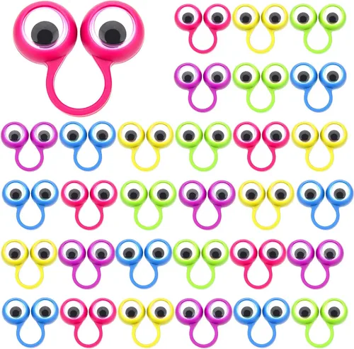 Frienda 30 piezas de marionetas de dedo en los ojos, anillo de globo ocular Googly, juguetes de fiesta para niños, regalos de fiesta, recompensas de