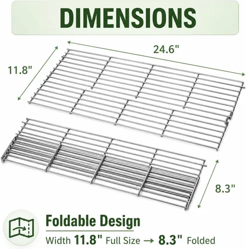 Miniatura 2 de GRISUN Rejilla de calentamiento plegable para parrilla de pellets Pit Boss 700FB, estante de calentamiento superior de acero inoxidable para Pit