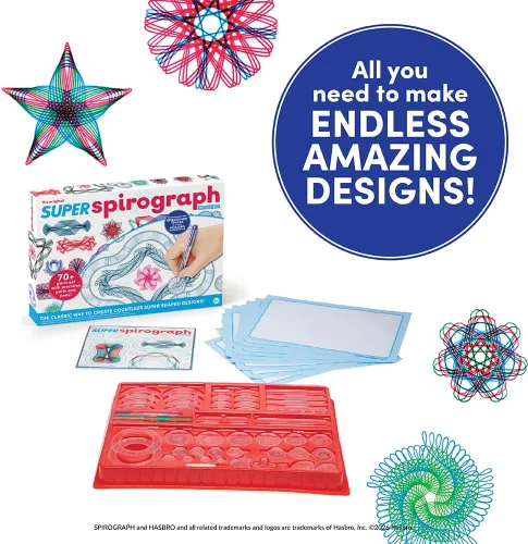 Miniatura 4 de Super Spirograph Jumbo Kit, 75 piezas (Edición 50 aniversario)