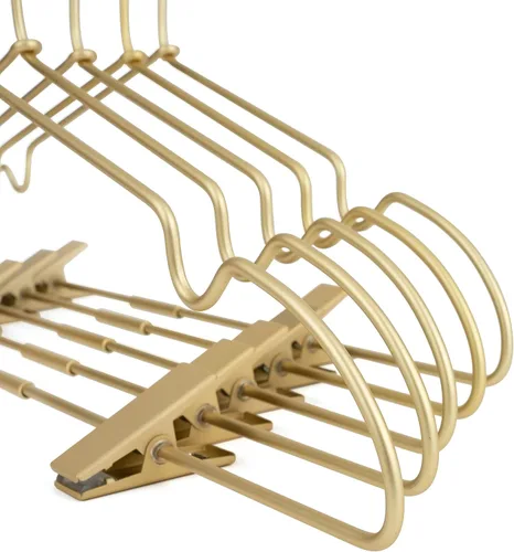 Miniatura 7 de Clips de ropa de bebé de metal dorado de 12.5 pulgadas para niños, colgador de ropa para niños, exhibición y almacenamiento, paquete de 10
