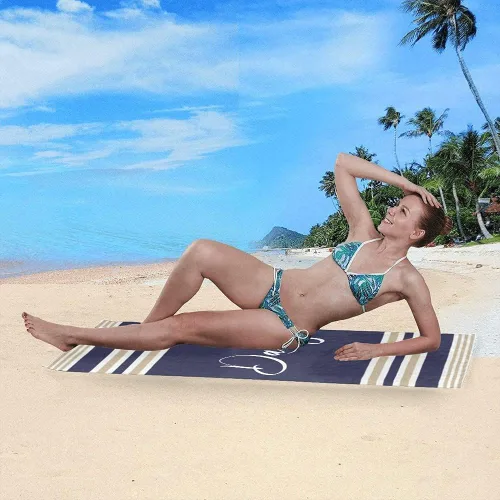 Miniatura 4 de Toalla de playa personalizada con nombres, toallas de playa personalizadas para adultos, mujeres y hombres, toallas de playa a rayas personalizadas