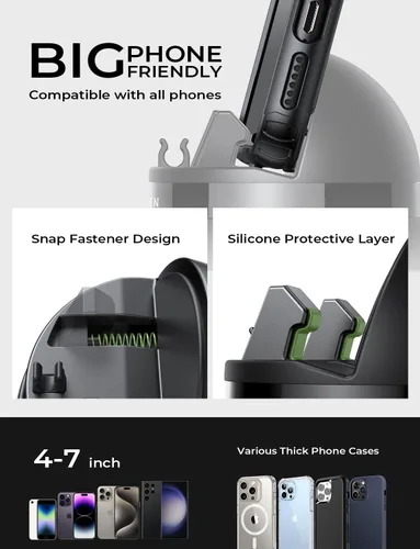 Miniatura 6 de LISEN Soporte para teléfono celular de 360 grados, para iPhone 17, soporte para teléfono de automóvil, apto para iPhone 16 Pro Max