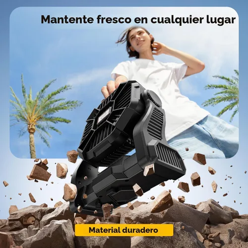Miniatura 7 de Ventilador Solar de 20000mAh con Farol LED, Panel Solar Recargable de 10W, Ventilador de Camping Alimentado por Batería para Exteriores, de 9