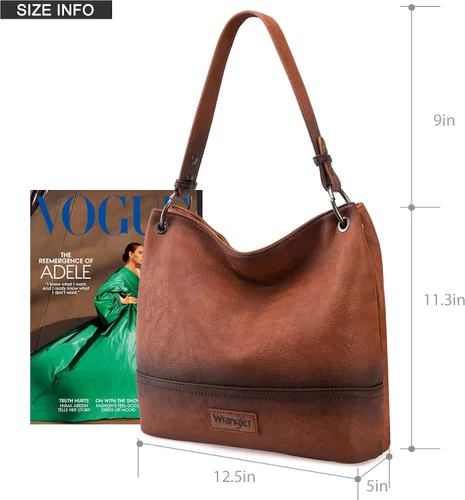 Miniatura 103 de Wrangler Hobo - Bolsas para mujer de cuero vegano con asa superior, bolsos de hombro y bolsos