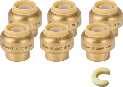 Miniatura 13 de Paquete de 12 acoplamientos rectos Pushfit de 1/2 pulgada, acoplamiento a presión de latón PEX con clip de desconexión, accesorios de plomería a